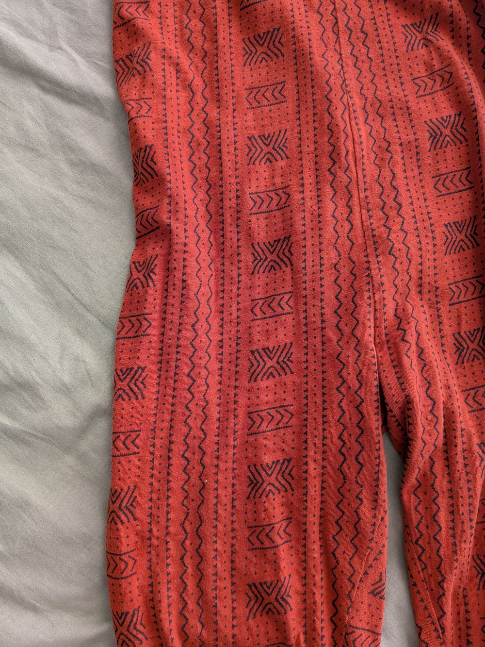 Rust Red Patterned Tie-Strap Jumpsuit - Picture 2 of 3